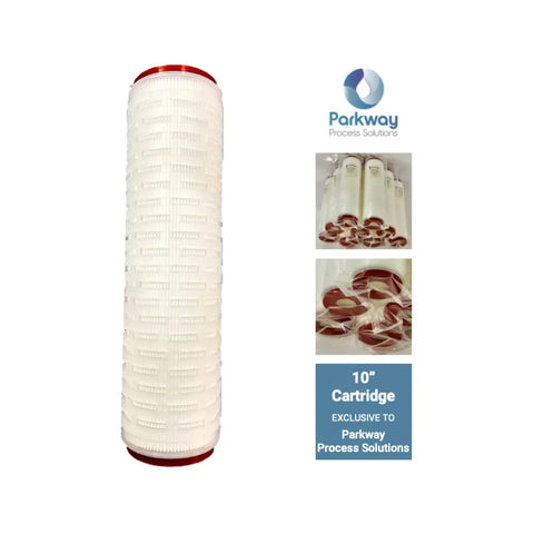 PPS 10" PolyPure PP Pleated Filter Cartridge, Standard 2.5” Diameter, DOE, 0.2 micron (absolute)