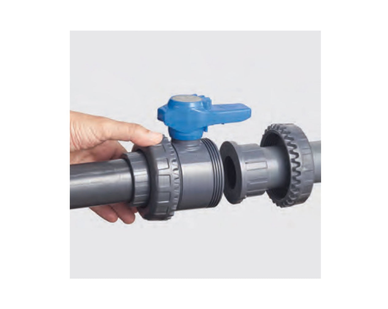 FIP 25 mm (DN25), Easyfit VEEFV 2-Way PVC-U Ball Valve, EPDM Seals, BSP Threaded Connections
