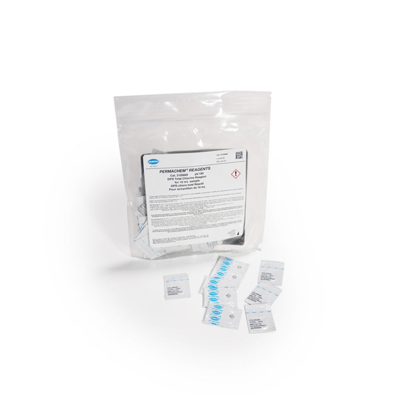 Hach DPD Total Chlorine Reagent Powder Pillows, 100 pack, sample size 10 mL - Parkway Process Solutions