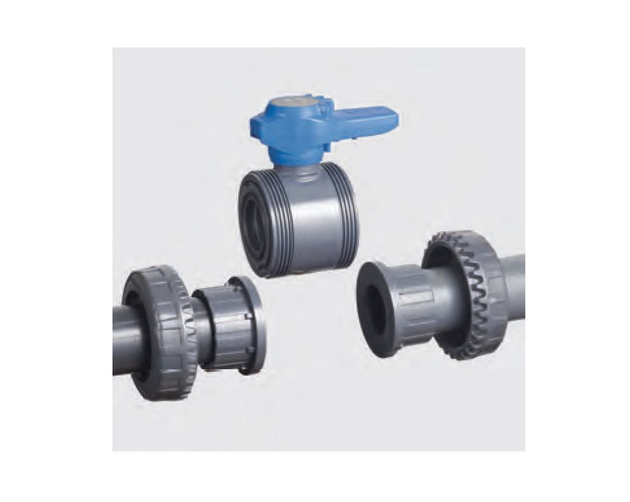 FIP 40 mm (DN40), Easyfit VEELV 2-Way PVC-U Ball Valve, EPDM Seals, Solvent Weld Connections