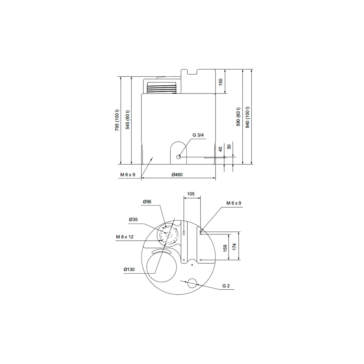 Grundfos 60 L Chemical Dosing Tank (Colour: Translucent White)