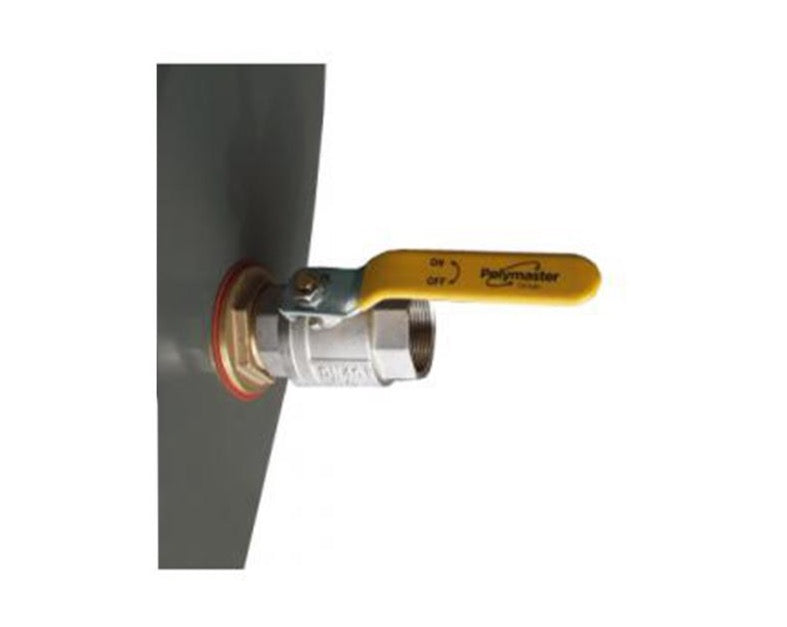 Polymaster RWT200 Round Rainwater Tank 200 L (45 Gal) with Ball Valve, Colour: Paperbark