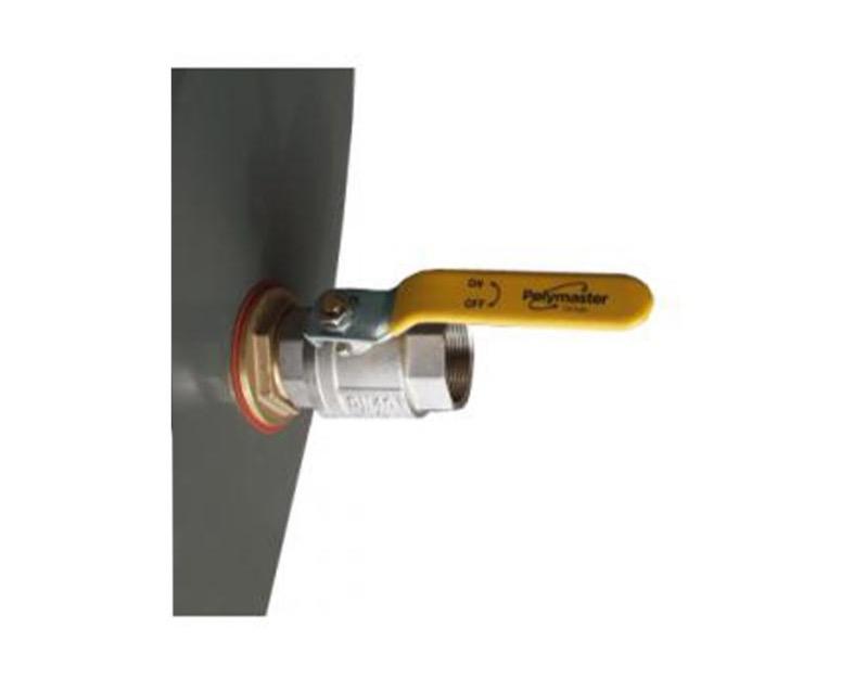 Polymaster RWT50KL Round Rainwater Tank 50,000 L (11000 Gal) with Ball Valve, Colour: Paperbark