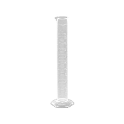 Tarsons 100 mL Translucent PP Measuring Cylinder with Hexagonal Base & Spout - Pack of 12