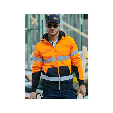 Bisley BK6988T Taped Hi-Vis Zip Fleece Hoodie with Sherpa Lining