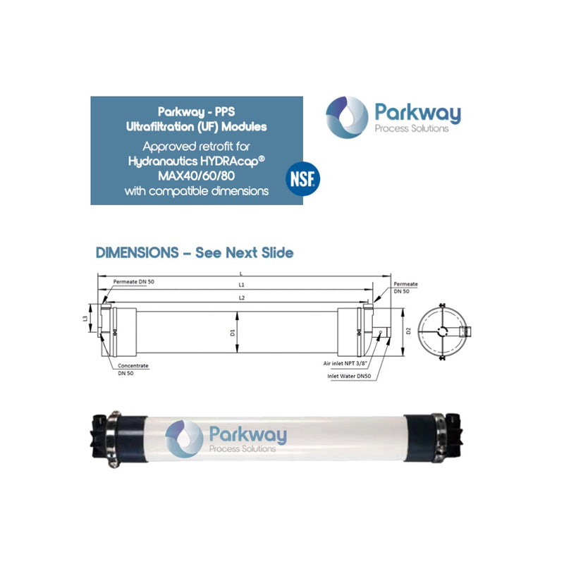 PPS Ultrafiltration (UF) Module - Replacement for Hydranautics HYDRAcap® MAX60