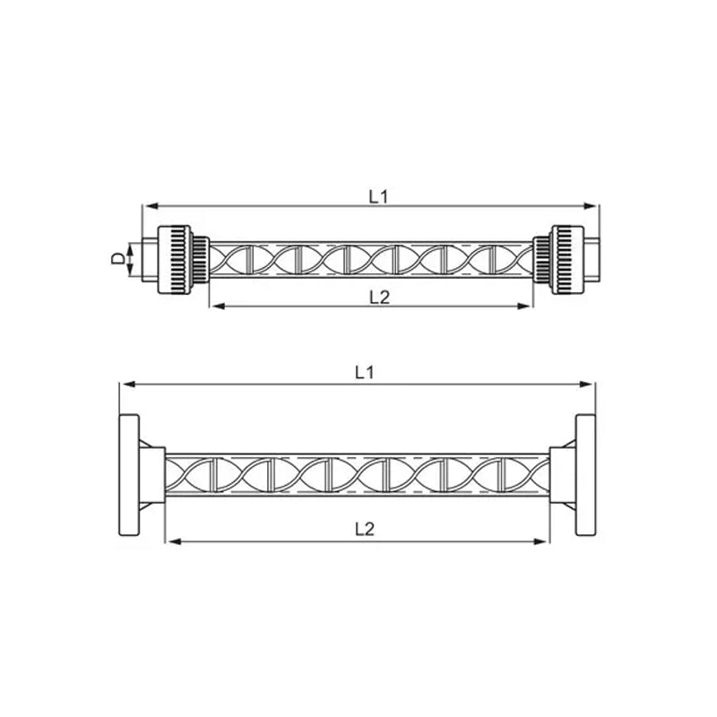 SK-Series 50mm UPVC Socket End, Transparent Static Mixer