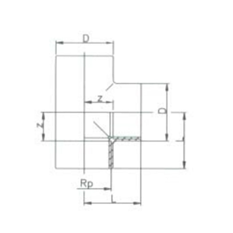 Georg Fischer 40mm Type 721-201 Threaded Tee 90°,BSP-F, Sch 80, PVC-U
