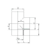 Georg Fischer 20mm Type 805 Threaded Tee 90°,NPT-F, Sch 80, PVC-U