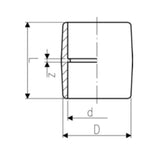 Georg Fischer 63mm x 50mm (2″), Type 721 913, PVC-U Adaptor Socket (Metric to Imperial), Sch 80, PVC-U