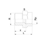 Georg Fischer 3/4″ Male x 1/2″ Female, Type 721 910, Threaded Reducing Bush BSP, Sch 80, PVC-U