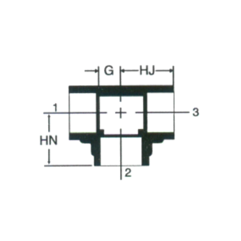 Georg Fischer 50 x 40mm, Type 801, Reducing Tee 90°, Sch 80, PVC-U