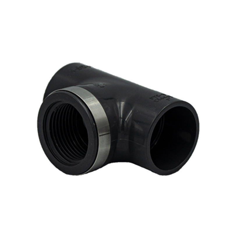 Georg Fischer 10mm Type 721-201 Threaded Adapter Tee 90° (Socket x BSP-F), Sch 80, PVC-U