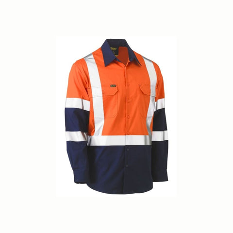 Bisley BS6696XT X Taped Biomotion Two Tone Hi Vis Lightweight Drill Shirt