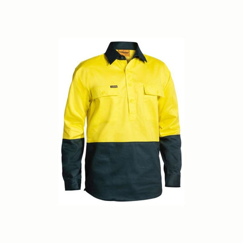 Bisley BSC6267 Hi Vis Closed Front Drill Shirt