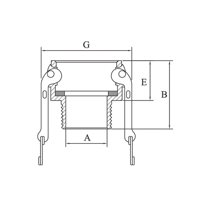 Camlock Coupling, 316 Stainless Steel, 32 mm Type B, Female Camlock x 1.25" Male BSP