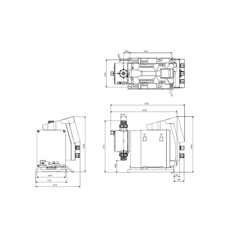 Grundfos DDA 12-10 AR-C Digital Chemical Dosing Pump, (12 L/h max flow, 10 bar max pressure)