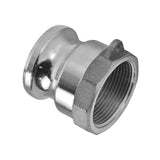 Camlock Coupling, 316 Stainless Steel, 65 mm Type A, Male Camlock x 2.5" Female BSP
