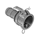 Camlock Coupling, 316 Stainless Steel, 150mm (6") Type C, Female Camlock x Male Hose Tail
