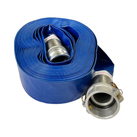 Sunnyflo Blue 76 mm Layflat Hose Assembly with Type C & E Camlock Couplings