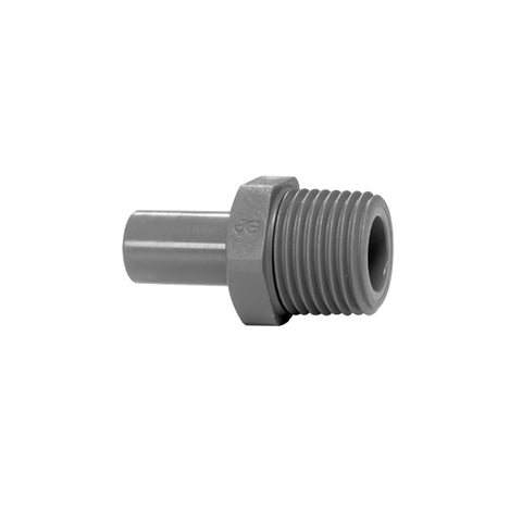 John Guest 1/4" x 3/8" Stem Adaptor (NPTF Thread) - Grey Acetal