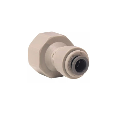 John Guest 3/8" x 1/2" Female Adaptor Cone End BSP Thread - Grey Acetal