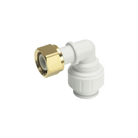 John Guest 15mm x 1/2” Bent Tap Connector - White