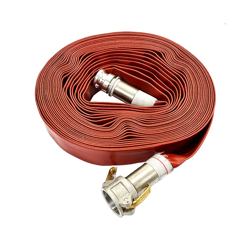 Sunnyflo Red 38 mm Layflat Hose Assembly with Type C & E Camlock Couplings