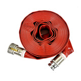 Sunnyflo Red 76 mm Layflat Hose Assembly with Type C & E Camlock Couplings