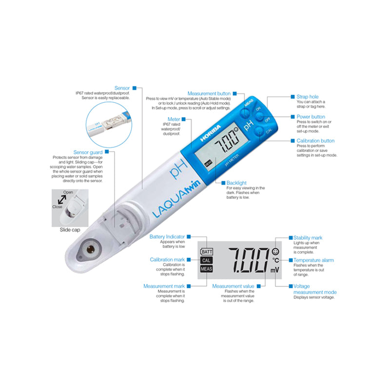 MEDIDOR DE PH/MV/TEMP LAQUATWIN® (PH33)