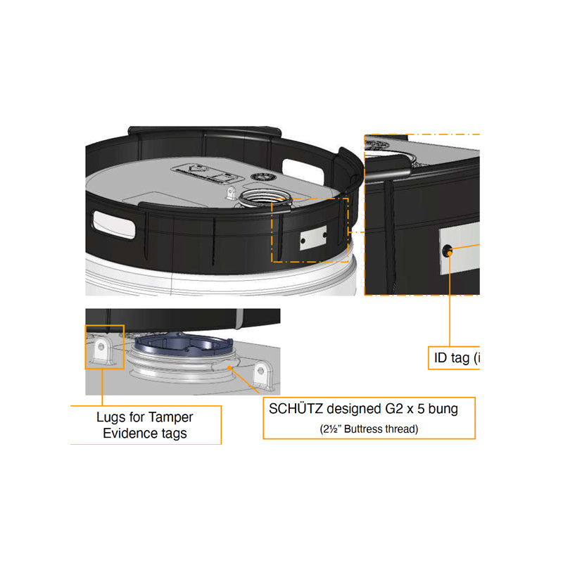 Schütz 120L HDPE Chemical Drum Dip Tube & Valve Melbourne Stock